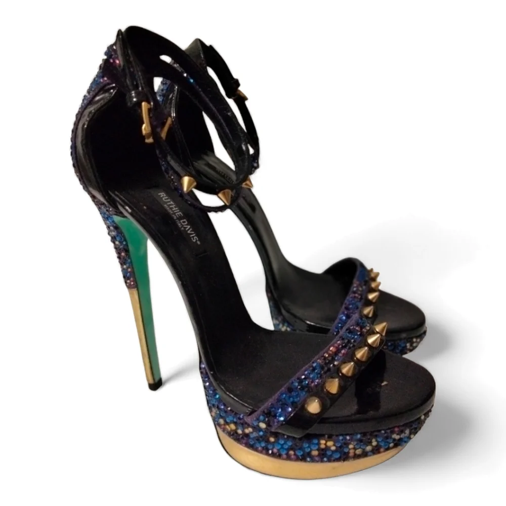 Ruthie Davis Sea Studded Platform Sandal in Capri Blue